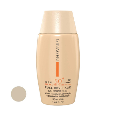 کرم ضد آفتاب رنگی ژیناژن مدل SPF50 مناسب پوست های چرب و مختلط حجم 50 میلی لیتر