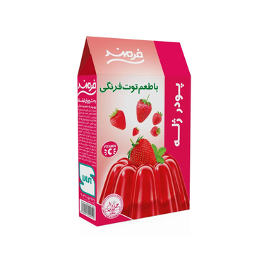 پودر ژله با طعم توت فرنگی فرمند وزن 100 گرم