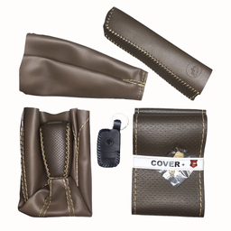 روکش فرمان کاور پلاس مدل مات به همراه سردنده و گردگیر و روکش ترمز دستی و کاور سوئیچ مناسب برای سمند