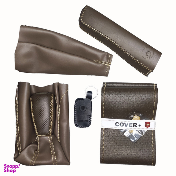 روکش فرمان کاور پلاس مدل مات به همراه سردنده و گردگیر و روکش ترمز دستی و کاور سوئیچ مناسب برای سمند