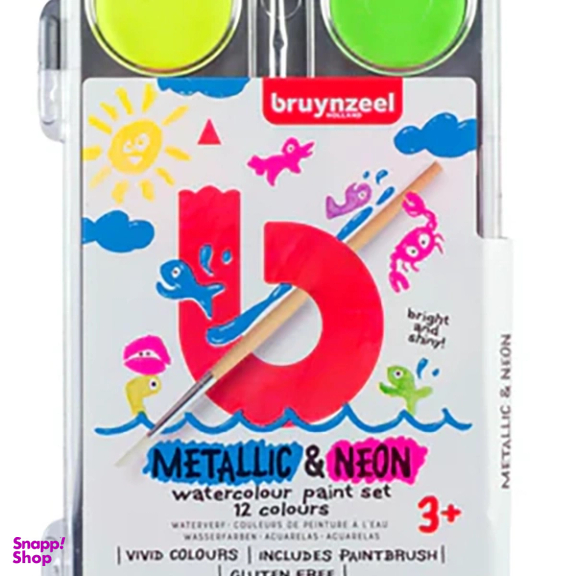 آبرنگ 12 رنگ  Bruynzeel 60152112 Metallic Neon