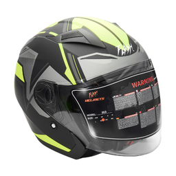 کلاه کاسکت بدون فک فلش مدل 868 matt black-neon yellow