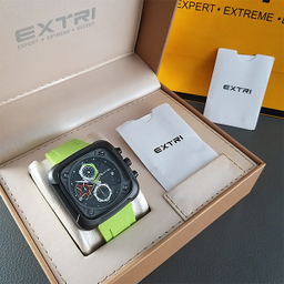 ساعت عقربه ای مردانه اکستری کد X6057-E رنگ مشکی سبز روشن