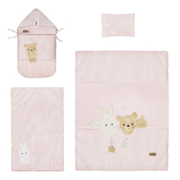 سرویس خواب 4 تکه کودک پینک بلو طرح خرس و خرگوش