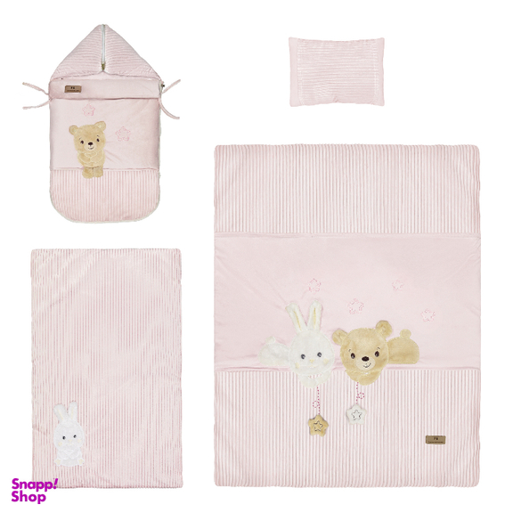 سرویس خواب 4 تکه کودک پینک بلو طرح خرس و خرگوش