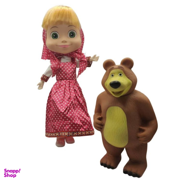 عروسک ناب سل مدل ماشا و آقا خرسه مجموعه 2 عددی