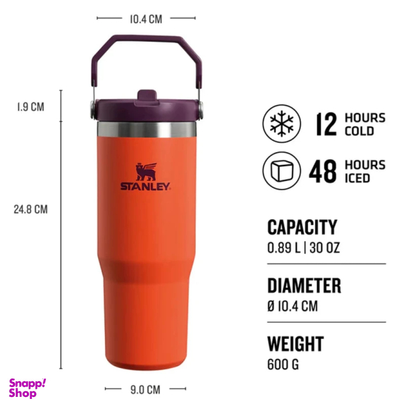 قمقمه استنلی مدل Iceflow Flip Straw Tumbler گنجایش 0.88 لیتر