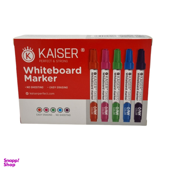 ماژیک وایت برد کایزر مدل رنگی کد sk870 بسته ۱۲ عددی