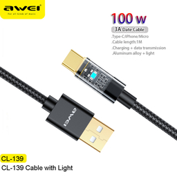 کابل تبدیل USB به Type-C اوی مدل Awei CL139T طول 1 متر