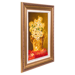 تابلو فرش دستباف سی پرشیا مدل گل نرگس در گلدان هخامنشی کد 903819