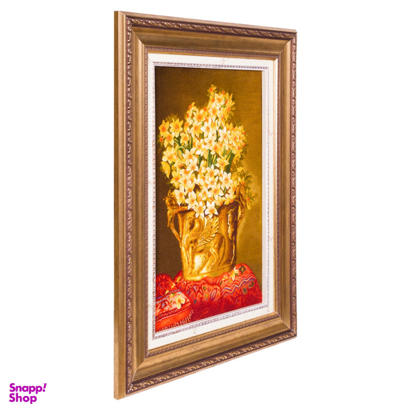 تابلو فرش دستباف سی پرشیا مدل گل نرگس در گلدان هخامنشی کد 903819