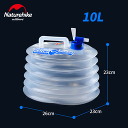 دبه آب تاشو نیچرهایک مدل PE Folding Bucket کد S002-T ظرفیت 10 لیتر