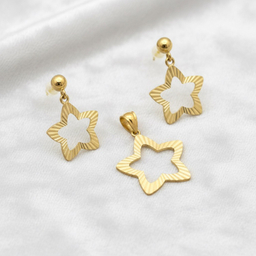 نیم ست طلا 18 عیار زنانه مدل ستاره
