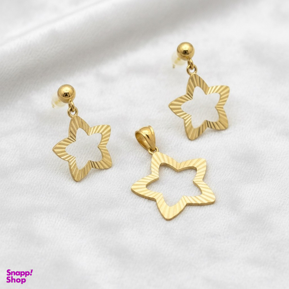 نیم ست طلا 18 عیار زنانه مدل ستاره