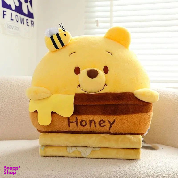 عروسک مدل خرس پو ارتفاع 48 سانتی متر به همراه پتو