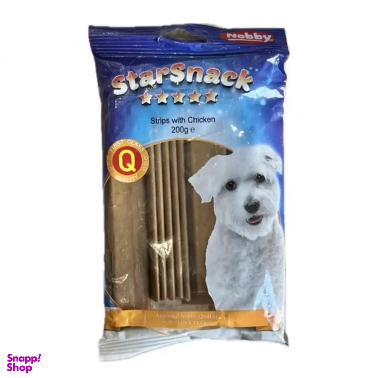 تشویقی سگ نوبی مدل Strips with Chicken وزن 200 گرم