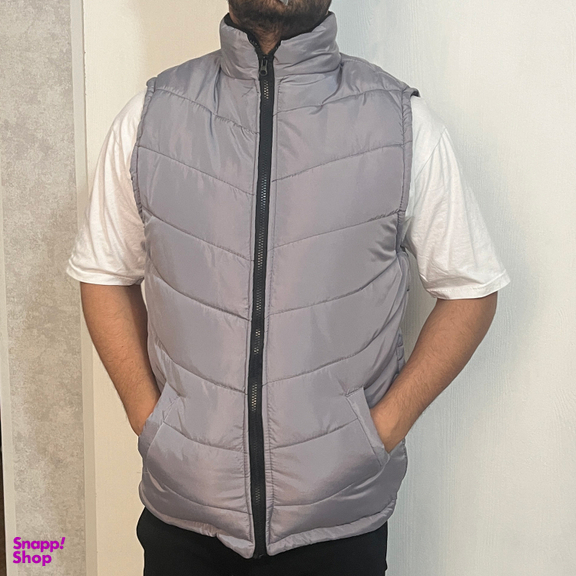 پافر مردانه مدل ساده کد 22 رنگ طوسی روشن