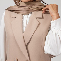 جلیقه رسمی زنانه برنس مدل نوژه رنگ نسکافه ای