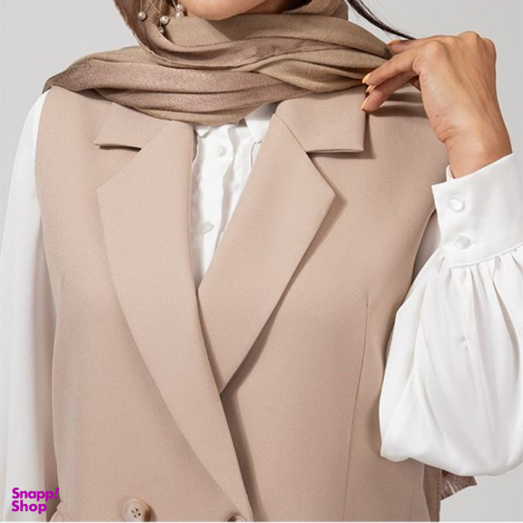 جلیقه رسمی زنانه برنس مدل نوژه رنگ نسکافه ای