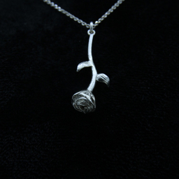 آویز نقره زنانه مدل گل رز کد 323