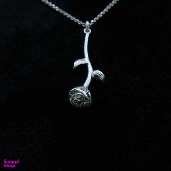 آویز نقره زنانه مدل گل رز کد 323