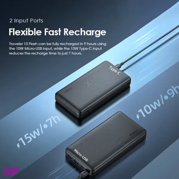 پاوربانک اورایمو مدل Traveler 15 Flash OPB-1200 ظرفیت 20000 میلی‌ آمپر ساعت