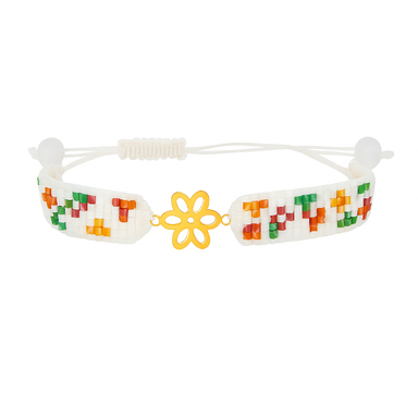 دستبند طلا 18 عیار زنانه طرح گل کد 4246