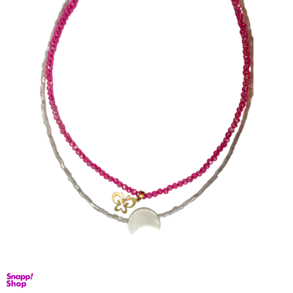 گردنبند طلا 18 عیار زنانه پانسی طرح پروانه مینیمال کد mne14