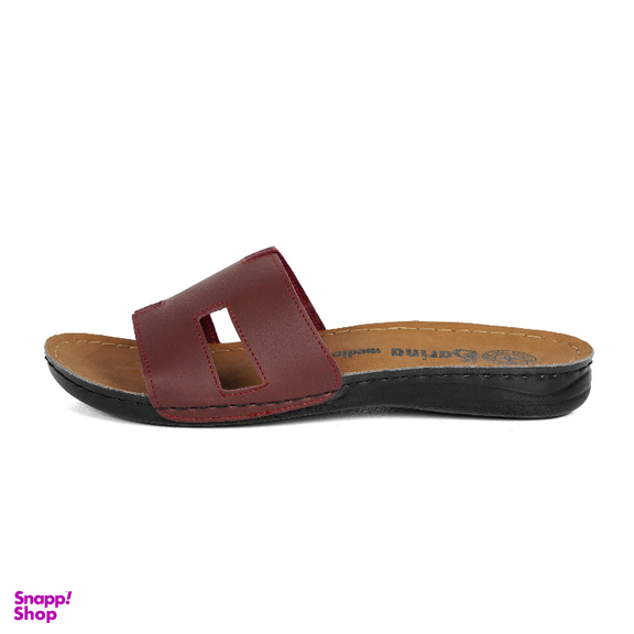 دمپایی زنانه سارینا طرح هرمس رنگ زرشکی