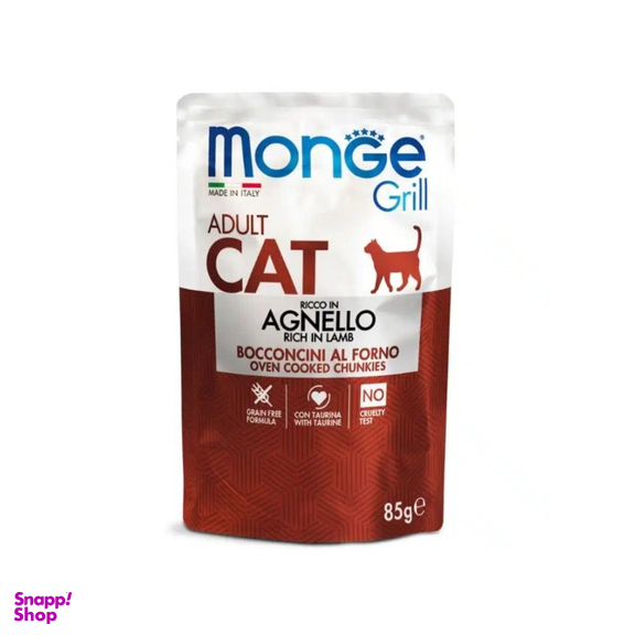 پوچ گربه مونژه طعم بره وزن 85 گرم