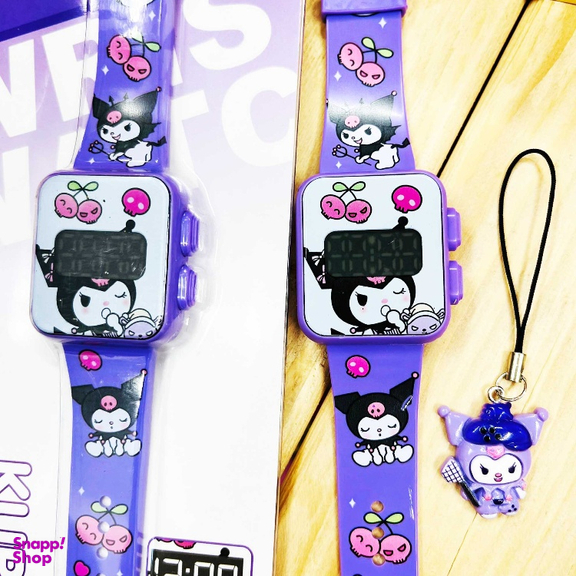 ساعت مچی دیجیتال دخترانه مدل کرومی عروسکی به همراه آویز
