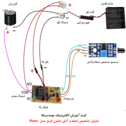 کیت آموزش الکترونیک مهندسیکا مدل ماژول تشخیص شعله و آتش مادون قرمز flame-009