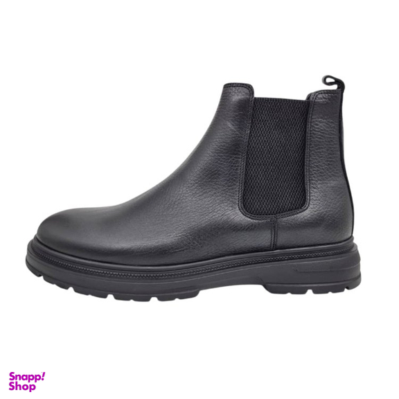 نیم بوت طبی مردانه چرم ریباری مدل Z29 رنگ مشکی