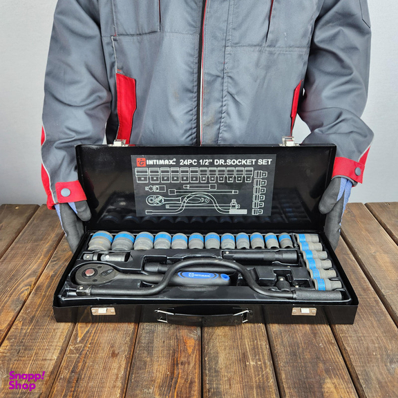 آچار بکس صنعتی اینتیمکث کد 4007 فشارقوی مجموعه 24 عددی