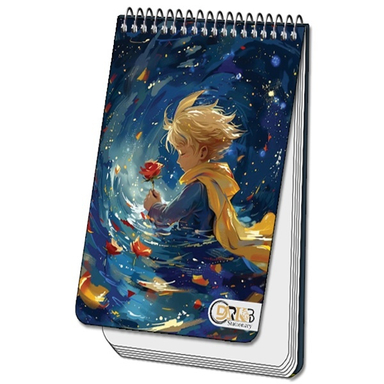 دفترچه یادداشت سیمی 80 برگ دارکوب مدل شازده کوچولو کد 138/4