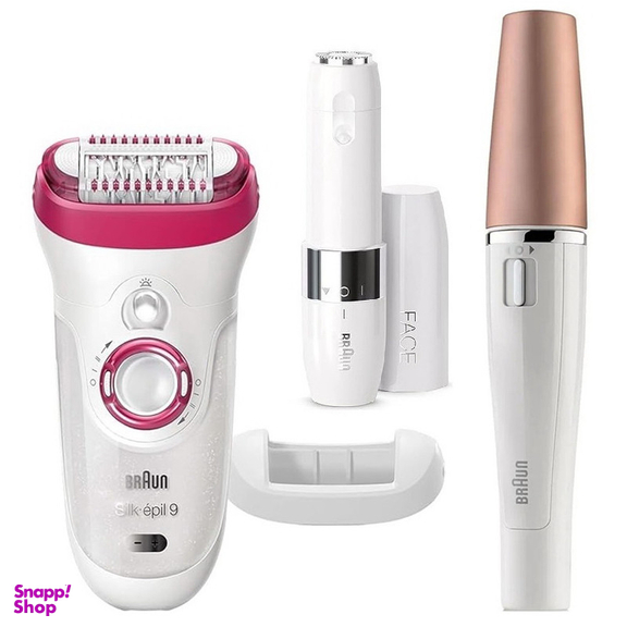 اپیلاتور براون مدل Silk-epil 9 9-538 به همراه ماشین اصلاح صورت و اپیلاتور لایه بردار براون