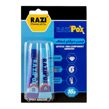 چسب دوقلو شفاف رازی مدل اپوکسی وزن 16 گرم
