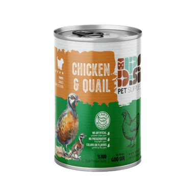 کنسرو غذای سگ دی پی اس مدل نچرال طعم مرغ و بلدرچین وزن ۴۰۰ گرم