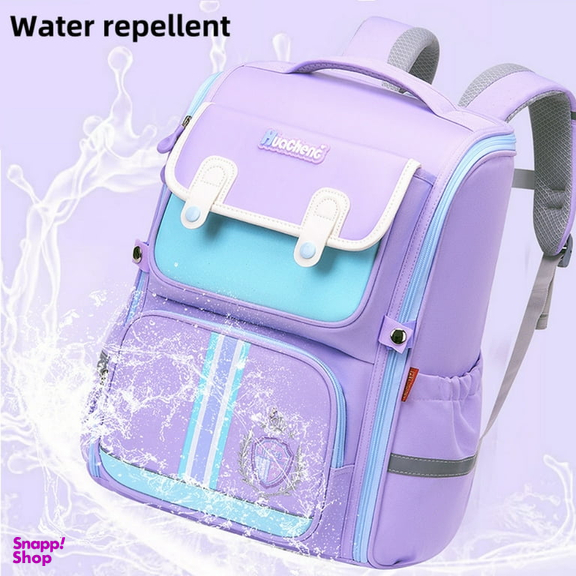 کوله پشتی مدرسه مدل صندوقی سفره ای کمربنددار کد 6754