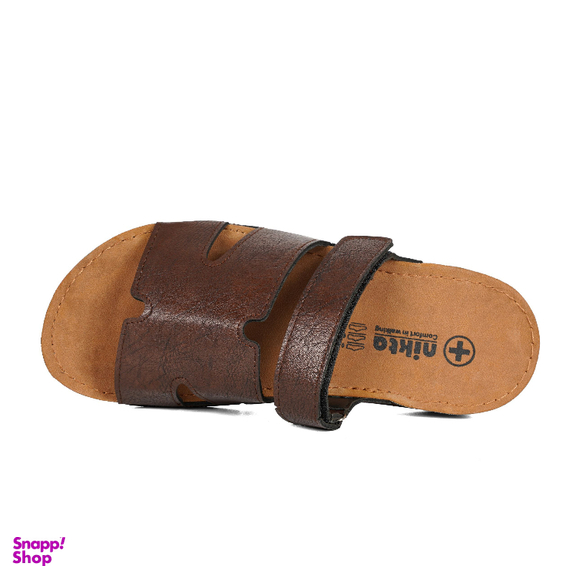 دمپایی مردانه نیکتا مدل کنستانتین رنگ قهوه ای