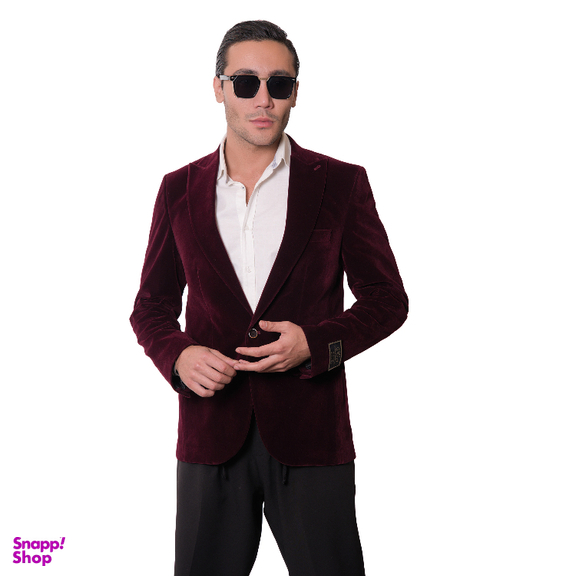کت تک مردانه مدل مخمل رنگ زرشکی