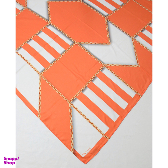 روسری زنانه آنالیا مدل ابریشم دست دوز طرح زنجیری کلاسیک کد ana-2821