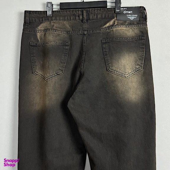 شلوار بگ سایز بزرگ طرح ZARA کد 3287 رنگ زغالی قهوه ای