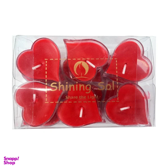 شمع وارمر طرح قلب مدل VM01 کد 001 بسته 12 عددی