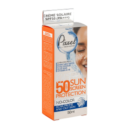 کرم ضد آفتاب بی رنگ پیکسل مدل Spf50 مناسب پوست های چرب و مختلط حجم 50 میلی لیتر