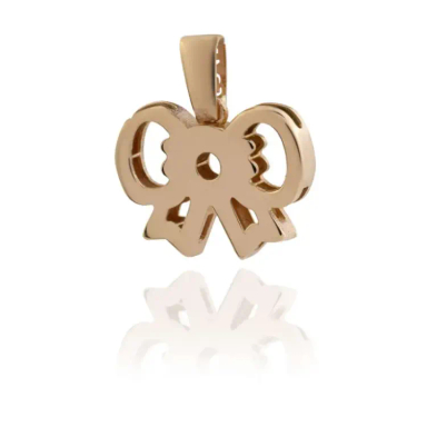 پلاک گردنبند طلا 18 عیار زنانه داریم مدل پاپیون