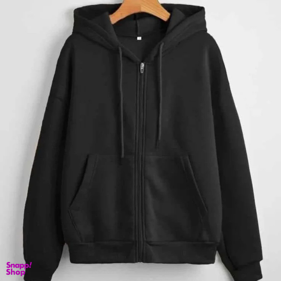 سویشرت زنانه دورس مدل تک زیپ کد Lovi100177 رنگ مشکی