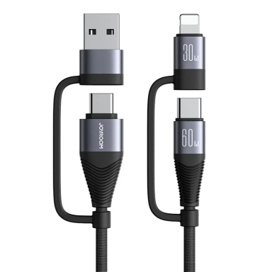 کابل دیتا USB/Type-C به Lightning/Type-C جوی روم مدل SA37-2T2 طول 1.2 متر