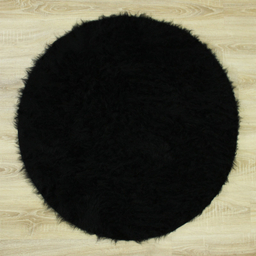 فرش ماشینی شاران هوم طرح خز پرز بلند فانتزی مدل اسفنج دار زمنیه مشکی