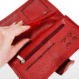 کیف پول چرم سهند چرم مدل کاملیا